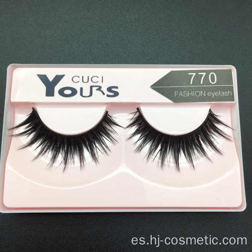 Barato Fake eyeLashes Etiqueta privada Soft Human Hair Flash Pestañas 10 pares